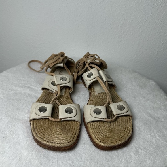 Rag & Bone Evelyn Tie Up  Gladiator Sandals in Ivory Size 8.5 - Picture 2 of 12